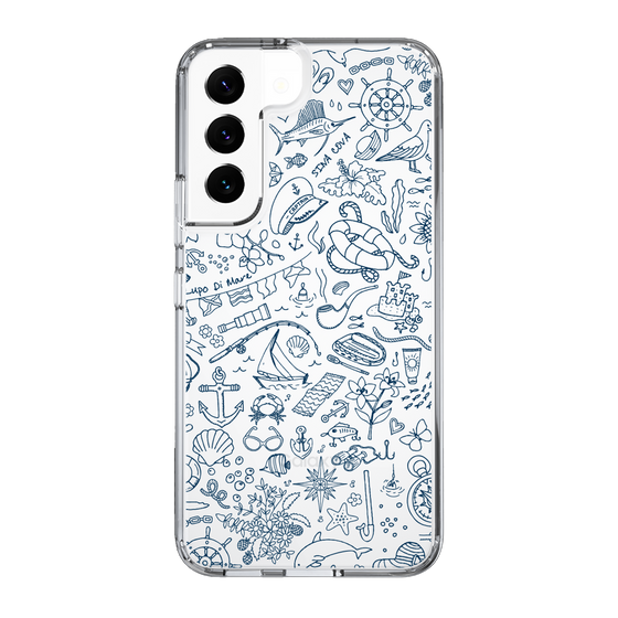 Slim Protection Case［ SINA COVA - Marine Line Art - Navy ］