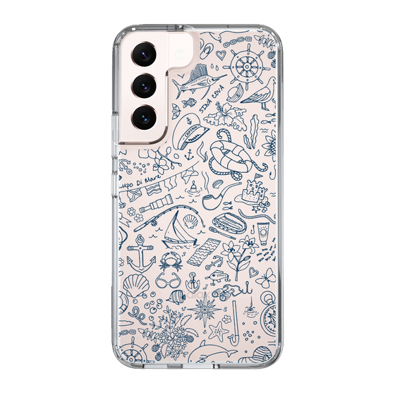 Slim Protection Case［ SINA COVA - Marine Line Art - Navy ］