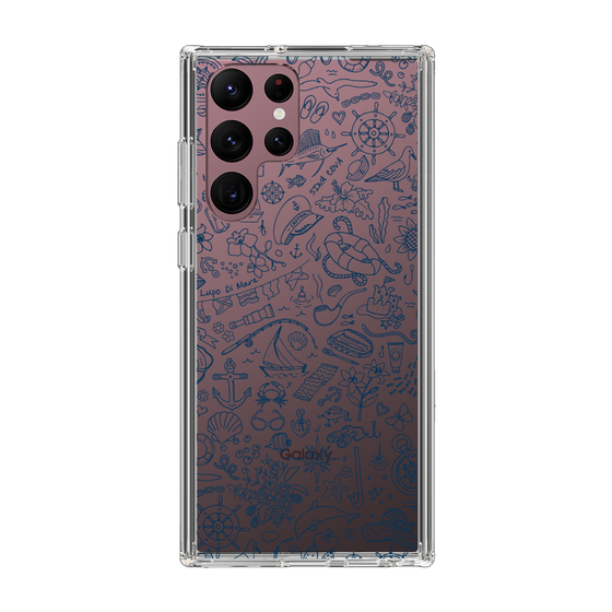 Slim Protection Case［ SINA COVA - Marine Line Art - Navy ］