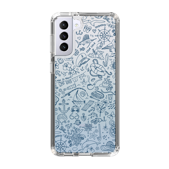 Slim Protection Case［ SINA COVA - Marine Line Art - Navy ］