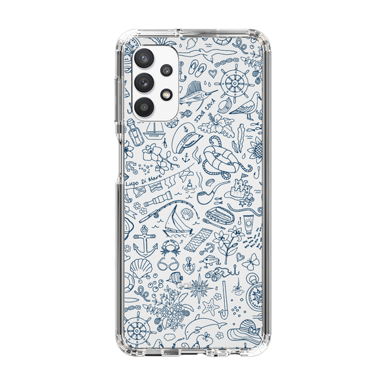 Slim Protection Case［ SINA COVA - Marine Line Art - Navy ］