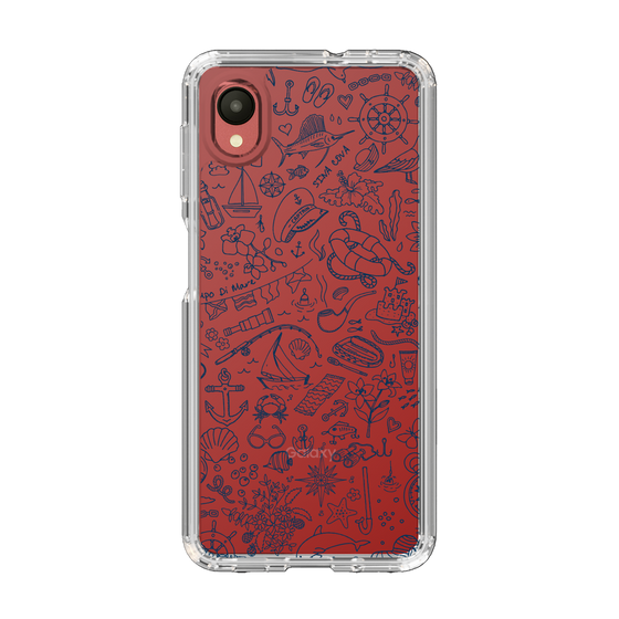 Slim Protection Case［ SINA COVA - Marine Line Art - Navy ］