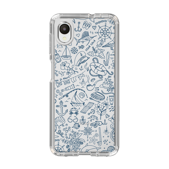 Slim Protection Case［ SINA COVA - Marine Line Art - Navy ］