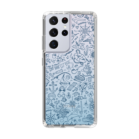 Slim Protection Case［ SINA COVA - Marine Line Art - Navy ］