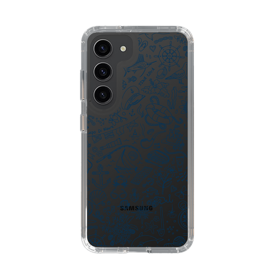 Slim Protection Case［ SINA COVA - Marine Line Art - Navy ］