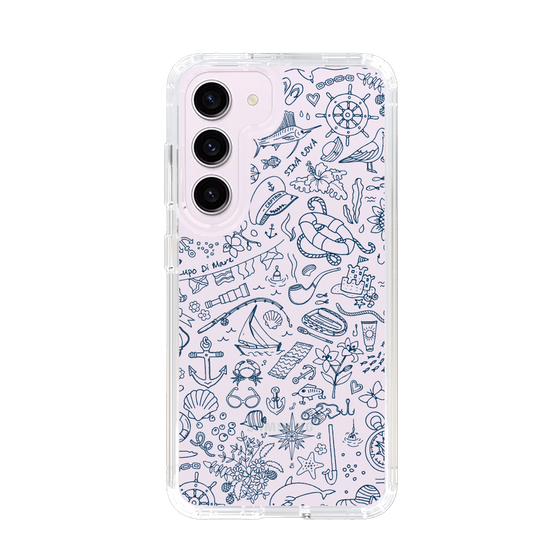 Slim Protection Case［ SINA COVA - Marine Line Art - Navy ］