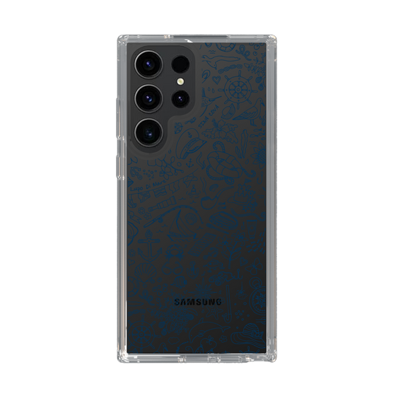 Slim Protection Case［ SINA COVA - Marine Line Art - Navy ］