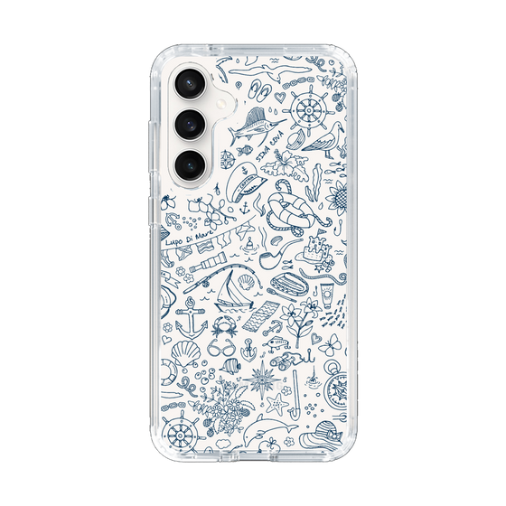 Slim Protection Case［ SINA COVA - Marine Line Art - Navy ］