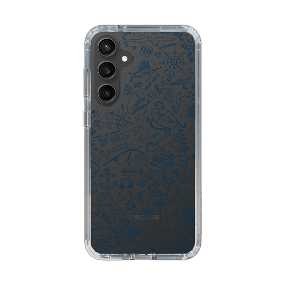 Slim Protection Case［ SINA COVA - Marine Line Art - Navy ］
