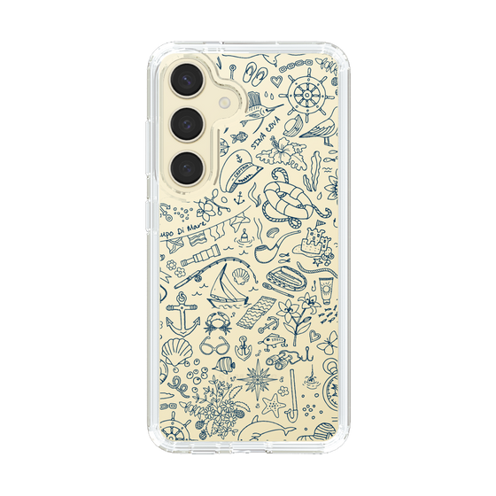 Slim Protection Case［ SINA COVA - Marine Line Art - Navy ］