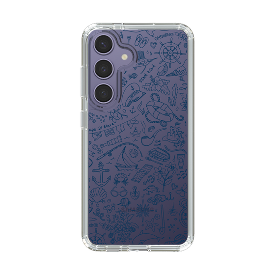 Slim Protection Case［ SINA COVA - Marine Line Art - Navy ］