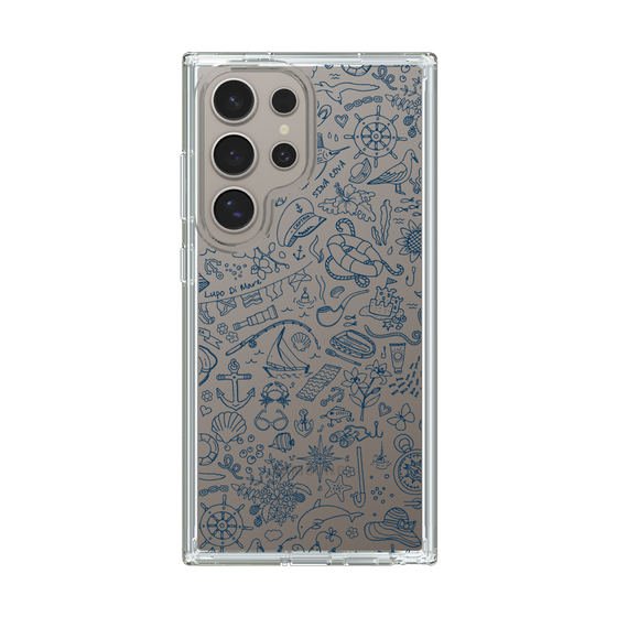 Slim Protection Case［ SINA COVA - Marine Line Art - Navy ］