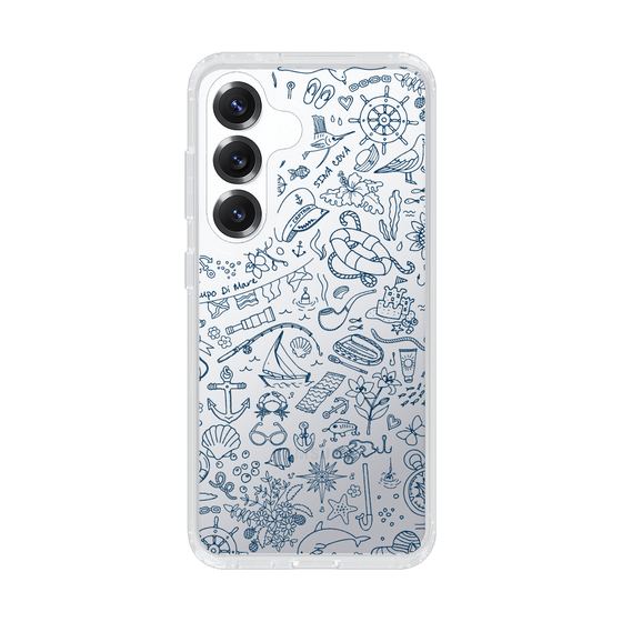 Slim Protection Case［ SINA COVA - Marine Line Art - Navy ］