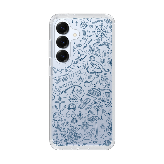 Slim Protection Case［ SINA COVA - Marine Line Art - Navy ］