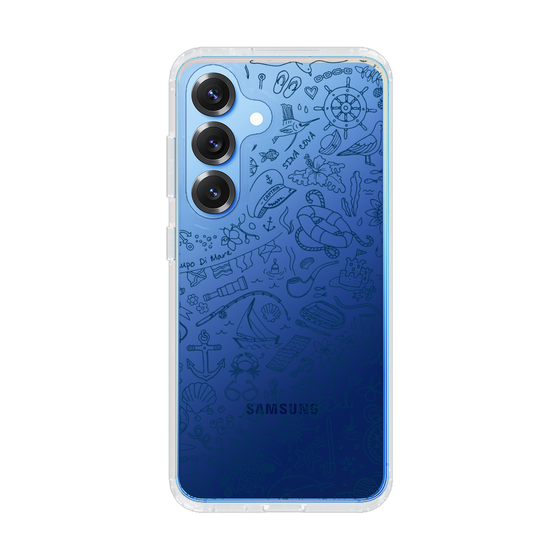 Slim Protection Case［ SINA COVA - Marine Line Art - Navy ］