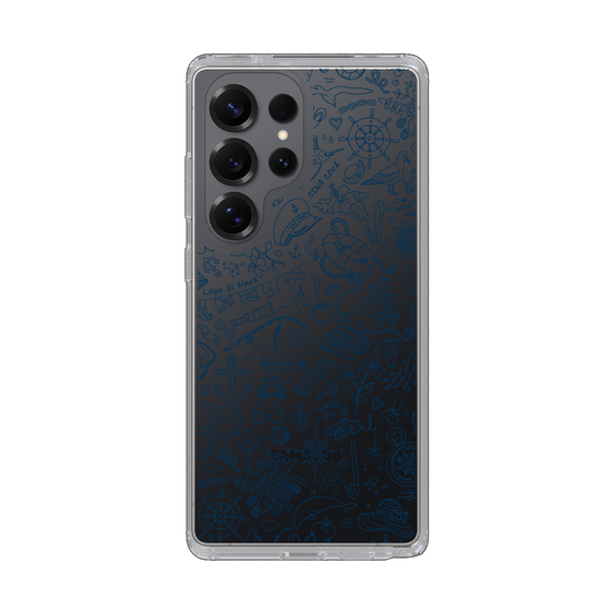 Slim Protection Case［ SINA COVA - Marine Line Art - Navy ］