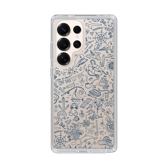 Slim Protection Case［ SINA COVA - Marine Line Art - Navy ］