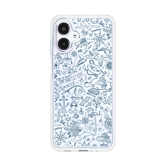 Slim Protection Case［ SINA COVA - Marine Line Art - Navy ］