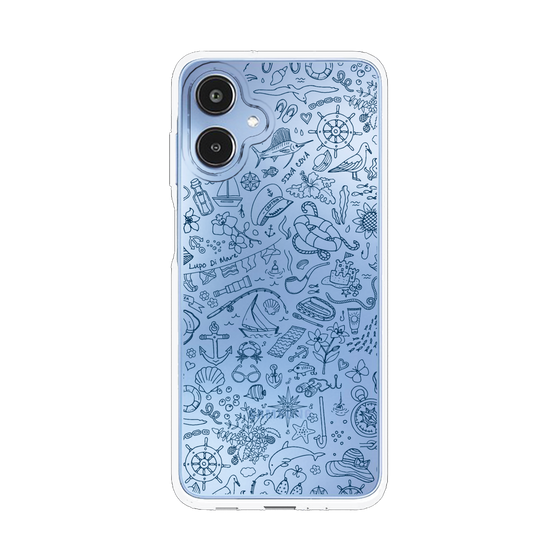 Slim Protection Case［ SINA COVA - Marine Line Art - Navy ］