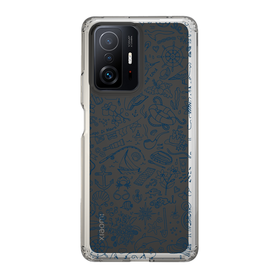 Slim Protection Case［ SINA COVA - Marine Line Art - Navy ］