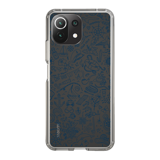 Slim Protection Case［ SINA COVA - Marine Line Art - Navy ］