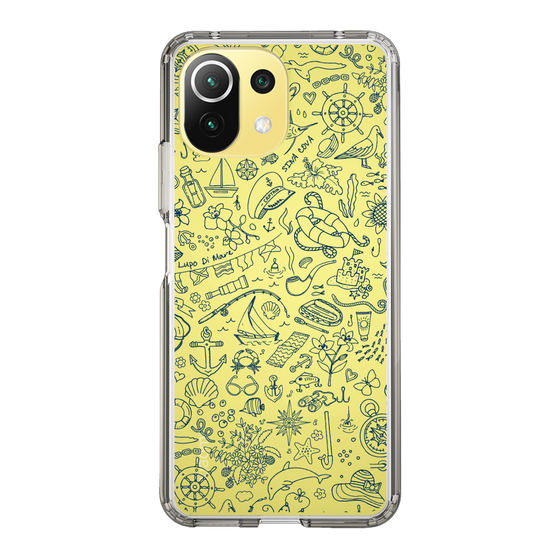 Slim Protection Case［ SINA COVA - Marine Line Art - Navy ］