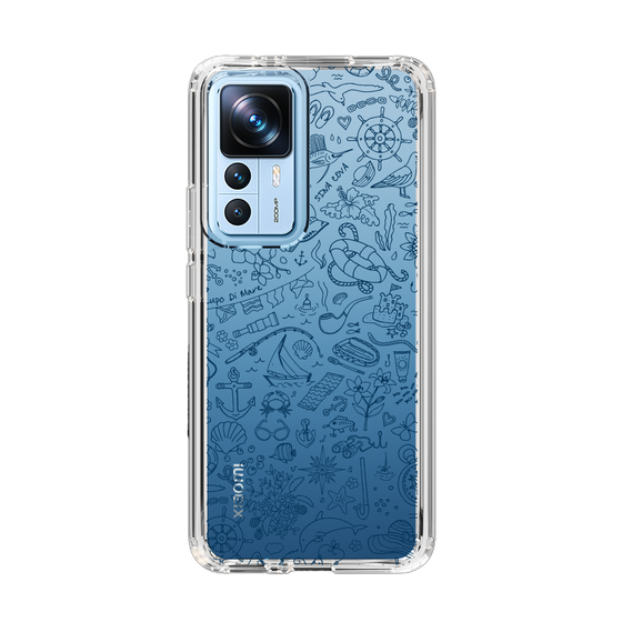 Slim Protection Case［ SINA COVA - Marine Line Art - Navy ］