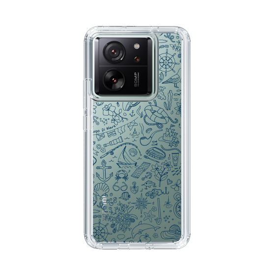 Slim Protection Case［ SINA COVA - Marine Line Art - Navy ］