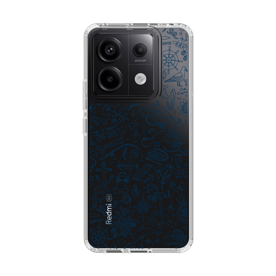 Slim Protection Case［ SINA COVA - Marine Line Art - Navy ］