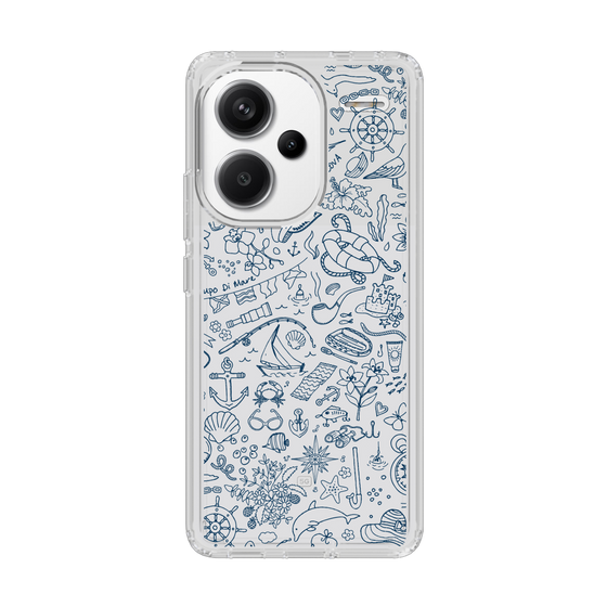 Slim Protection Case［ SINA COVA - Marine Line Art - Navy ］
