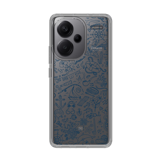 Slim Protection Case［ SINA COVA - Marine Line Art - Navy ］