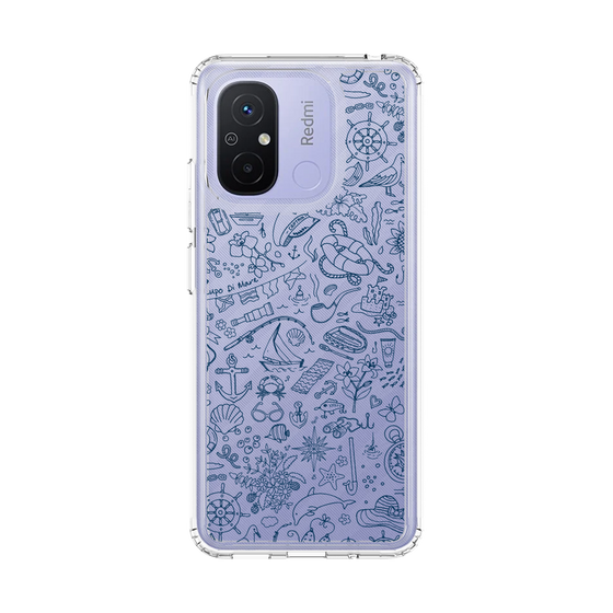 Slim Protection Case［ SINA COVA - Marine Line Art - Navy ］