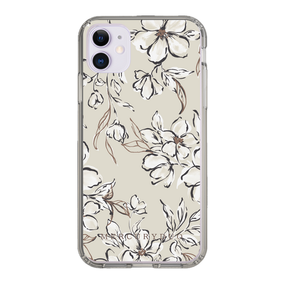 Slim Protection Case［ MERCURYDUO - BotanicalFlower - Beige ］