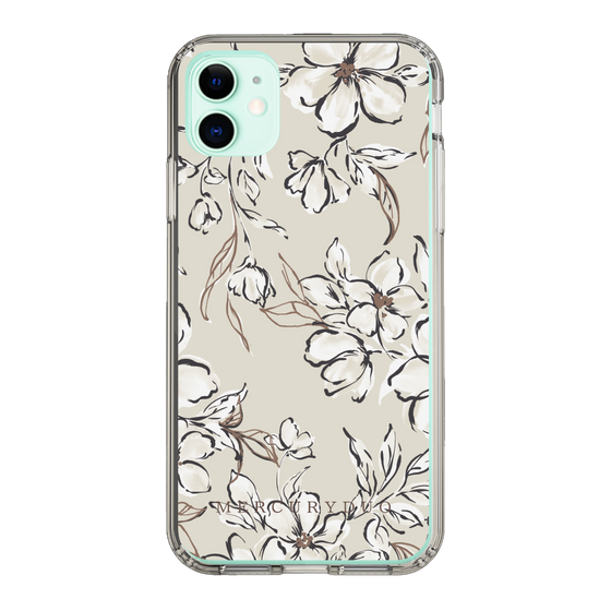 Slim Protection Case［ MERCURYDUO - BotanicalFlower - Beige ］