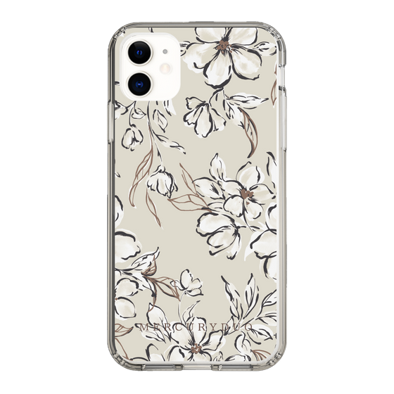 Slim Protection Case［ MERCURYDUO - BotanicalFlower - Beige ］