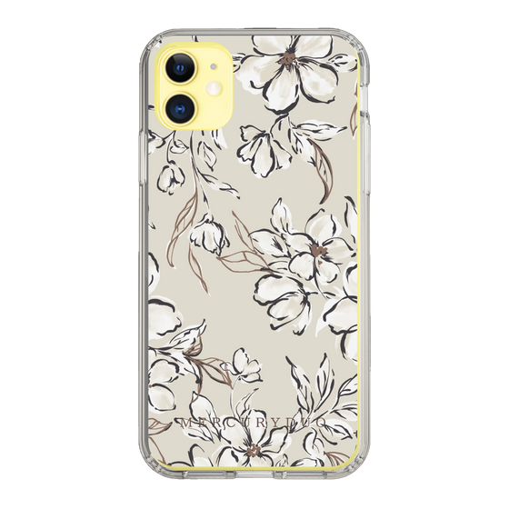 Slim Protection Case［ MERCURYDUO - BotanicalFlower - Beige ］