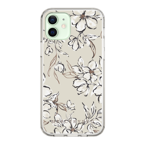 Slim Protection Case［ MERCURYDUO - BotanicalFlower - Beige ］