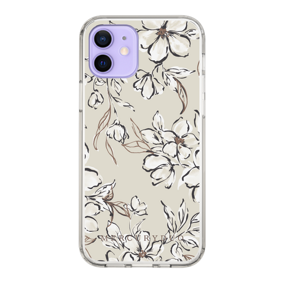 Slim Protection Case［ MERCURYDUO - BotanicalFlower - Beige ］