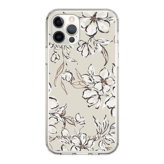 Slim Protection Case［ MERCURYDUO - BotanicalFlower - Beige ］