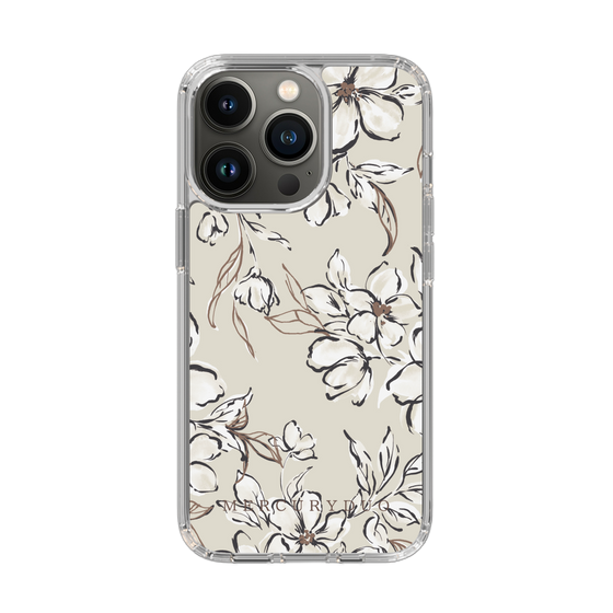 Slim Protection Case［ MERCURYDUO - BotanicalFlower - Beige ］