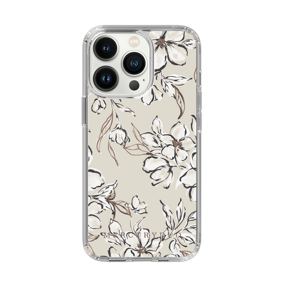 Slim Protection Case［ MERCURYDUO - BotanicalFlower - Beige ］