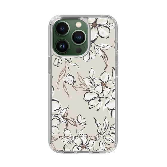 Slim Protection Case［ MERCURYDUO - BotanicalFlower - Beige ］