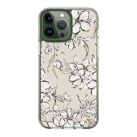 Slim Protection Case［ MERCURYDUO - BotanicalFlower - Beige ］
