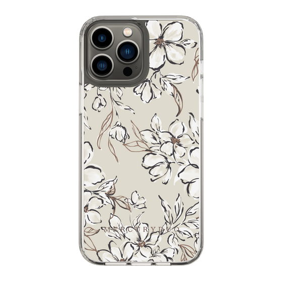 Slim Protection Case［ MERCURYDUO - BotanicalFlower - Beige ］