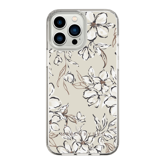 Slim Protection Case［ MERCURYDUO - BotanicalFlower - Beige ］