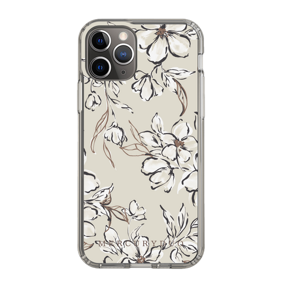 Slim Protection Case［ MERCURYDUO - BotanicalFlower - Beige ］
