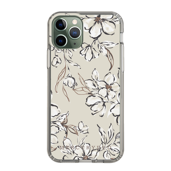 Slim Protection Case［ MERCURYDUO - BotanicalFlower - Beige ］