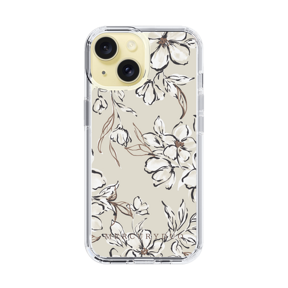 Slim Protection Case［ MERCURYDUO - BotanicalFlower - Beige ］