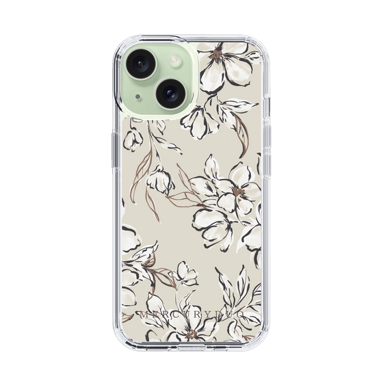 Slim Protection Case［ MERCURYDUO - BotanicalFlower - Beige ］