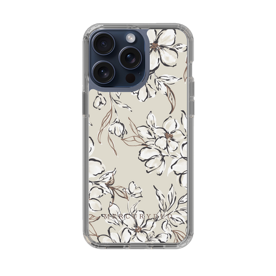 Slim Protection Case［ MERCURYDUO - BotanicalFlower - Beige ］